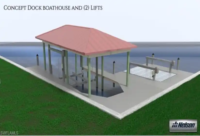 Boat House Rendering - (Roof To Match Main House)