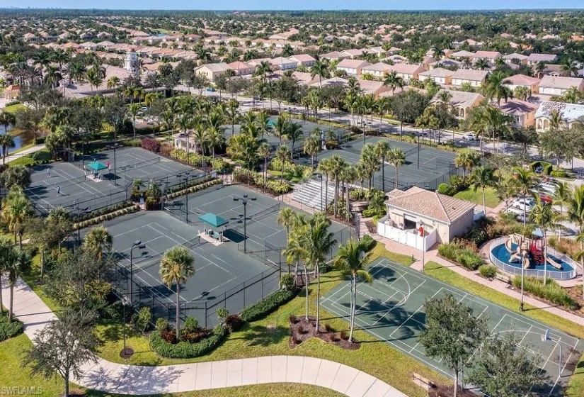 8 lighted tennis courts