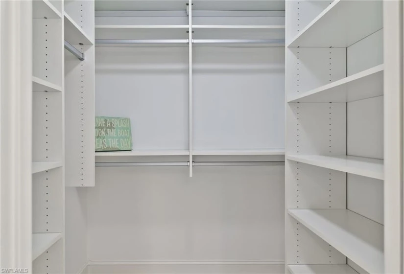 Guest Closet with loads of storage and hanging space