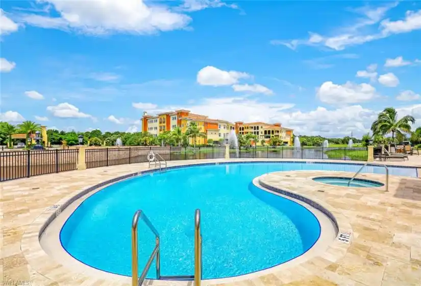 Gorgeous community pool overlooking lake and fountains!
