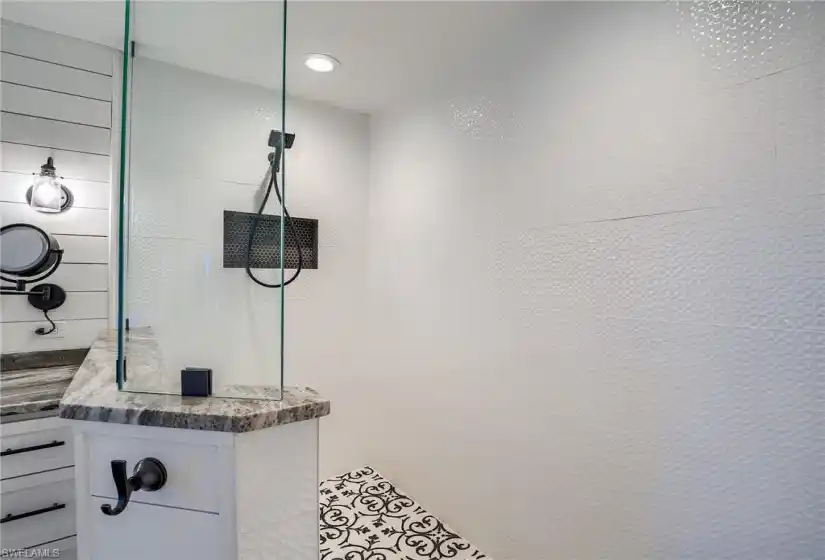 Large walk-in shower in the master bath
