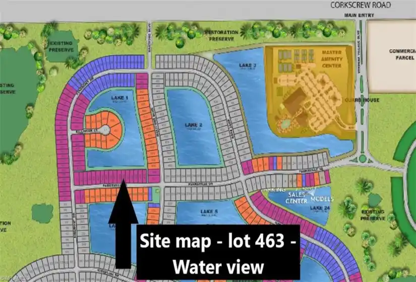Site map - lot 463 on the lake! Water views