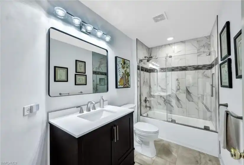 Beautifully updated guest bathroom.