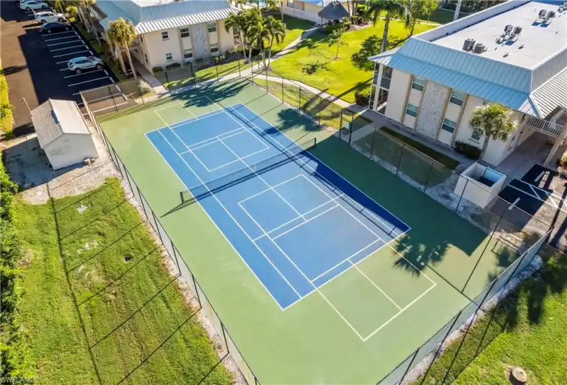 Multi-use tennis and pickle ball located close to the unit